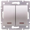 LOGI Łącznik dwugrupowy świecznikowy z LED śrubowy 10AX 250V srebrny 021120143 25198