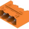 Pin header, 3 pole, pitch 5.08 mm, angled, orange, 1147310000