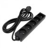 Przedłużacz 5 gniazd 3m z/u 3x1.5mm2 CZARNY