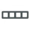 MINI Ramka uniwersalna poczwórna zaokrąglona z tworzywa grafitowy mat 28MRTZ-4