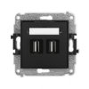 ICON Gniazdo podwójne 2xUSB A-A 2.0 czarny mat 12IGUSB-2 KARLIK
