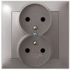 IMPRESJA Gniazdo podwójne z uziemieniem z ramką tytan GP-2YZ/23 OSPEL