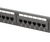 Patch panel, 24 x RJ45, horizontal, 1 row, (W x H x D) 428 x 44 x 109 mm, black, DN-91624U-CR