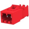Plug, 2 pole, pitch 3.96 mm, straight, red, 3-641524-2