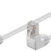 CAT 5e Kabel łączący 2x 90 pod kątem,F/UTP, Biały - Długość kabla 0.25 m