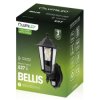 Kinkiet Ogrodowy Elewacyjny Zewnętrzny E27 LATARNIA do GÓRY z Czujnikiem Ruchu Czarna BELLIS LUMILED