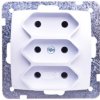 KARO Gniazdo potrójne b/u 2.5A EURO srebrny perłowy GP-3S/m/43
