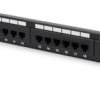 Patch panel, LSA, (W x H x D) 482 x 44 x 109 mm, black, DN-91624U