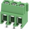 PCB terminal, 3 pole, pitch 5 mm, AWG 20-10, 32 A, screw connection, green, 1935789