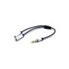 Przejście Jack 3,5 Wt./2xGn. VITALCO Adapter na kablu, Stereo slim