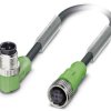 Kabel do czujników/elementów wykonawczych Phoenix Contact SAC-4P-M12MR/0,3-PUR/M12FS 1668593, złącze żeńskie M12, proste