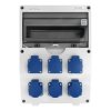 Rozdzielnica budowlana TD 6x230V skrzynka elektryczna Schuko IP54 Mennekes erbetka bez zabezpieczeń Doktorvolt DV-0564-D