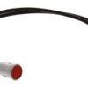 Lampka kontrolna do montażu panelowego 230V ac, czerwona 8mm Neonowy Chrom Wyprowadzenia Arcolectric (Bulgin) Ltd