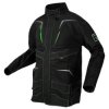 Bluza, kurtka robocza wzmocnienia na łokciach PREMIUM PRO czarna z neonowo-zielonymi przeszyciami rozmiar S/48 NEO 81-214-S