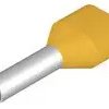 Insulated wire end ferrule, 1.0 mm², 15 mm/8 mm long, DIN 46228-4, yellow, 9018650000