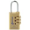 Burg Wächter 2851 Combi Lock Brass Padlock 22.50mm 3-Wheel Numeric