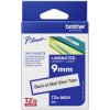 Brother TZEM921 TZe Laminated Label Tape 9mm Black on Matte Silver 8m