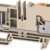 Terminal block, push-in connection, 6.0 mm², 2 pole, 41 A, 8 kV, dark beige, 3002280000