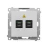 Simon 55 Gniazdo światłowodowe / optyczne podwójne SC/APC (moduł) Aluminium mat TGS2.01/143