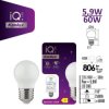 Żarówka LED E27 IQ-LED G45E27 5,9W-NW 806lm 4000K barwa neutralna Ra90 3 lata Gwarancji kulka 36698