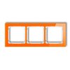 DECO Ramka 3 potrójna uniwersalna - efekt szkła (ramka: pomarańczowa: spód: biały) pomarańczowy 13-0-DRS-3 KARLIK