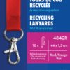 4842R Lanyard, 440 x 15 mm, red, 10 pieces