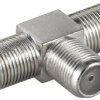 Adapter trójnik F: Gniazdo F 2 Gniazdo F