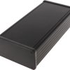 Aluminum enclosure, (L x W x H) 220 x 103 x 53 mm, black (RAL 9005), IP54, 1455N2202BK