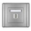 Flexi Gniazdo Pojedyncze Usb-Aa 3.0 Srebrny Metalik 7Fgusb-5
