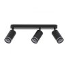 Lampa sufitowa czarna 3x reflektorki na listwie JET BLACK 3*GU10 6914 TK Lighting