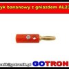 Wtyk bananowy z gniazdem AL2305 czerwony złocony