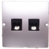 Simon Basic Gniazdo Telefoniczne Rj11 Podwójne Srebrny Mat Bmtf2.02/43