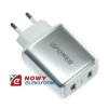 Ładowarka USB siec. 2.4A Srebrna 2xUSB 100-240Vzasil. NEPOWER