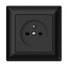 Gniazdo podtynkowe z uziemieniem, Varia, czarne / 46123