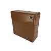 Puszka hermetyczna natynkowa 118x118x46mm 12-wlotowa, z dławikami gumowymi, IP55 zamknięcie na wkręty, brązowa EDO