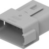 Plug, unequipped, 12 pole, straight, 2 rows, gray, DT04-12PA