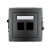 DECO Gniazdo multimedialne podwójne bez modułu (standard Keystone) grafitowy 11DGM-2P KARLIK