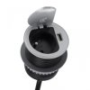 Gniazdo meblowe na 1 gniazdo 2P+Z 16A 230V + 1x USB 2,4A okrągły wpuszczany w blat SINGLE BOX 1,8m srebrny