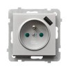 SONATA Gniazdo pojedyncze z uziemieniem z przesłonami torów prądowych, z ładowarką USB A+C srebro mat GP-1RZPUSBAC/m/38