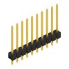 Pin header, 10 pole, pitch 2.54 mm, straight, black, SL 11 190 10 G