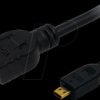 CH0030 HDMI cable, Micro-D/M to A/M, 4K/30 Hz, black, 1 m