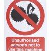 Znak zakazu Sztywny plastik PP Czarny/czerwony/biały Zakaz nieautoryzowanego użytkowania maszyn, Unauthorised Persons