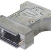 D-Sub connector housing, size: 2 (DA), straight 180°, zinc die casting, silver, 61030013116