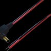 DC connection cable, 1.5 m, red/black, plug 2.1 x 5.5 mm, angled to open end, 075902