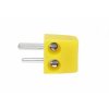 Wtyk głośnikowy kątowy skręcany żółty / Lx0046