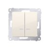 SIMON 54 Wyłącznik podwójny świecznikowy z podświetleniem LED i do wersji IP44 (moduł) zaciski śrubowe kremowy DU1W DW5ABL.01/41