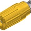 Pole terminal, 4 mm, yellow, 30 VAC/60 VDC, 35 A, M4 threaded bolt, nickel-plated, 930757103