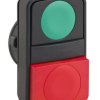 Łeb przycisku, Ø 22 mm, IP67, IP69K, kolor: Zielony, Czerwony Sprężyna powrotna, Schneider Electric, Harmony XB5 22 mm