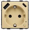 Gniazdo elektryczne Schuko z USB A+C 20W z pomiarem energii (watomierz) ZigBee złote podtynkowe (moduł bez ramki) - TAWOIA Smart