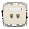 Trend Gniazda Telefoniczne Podwójne 2Xrj11, 4-Stykowy Beżowy 1Gt-2